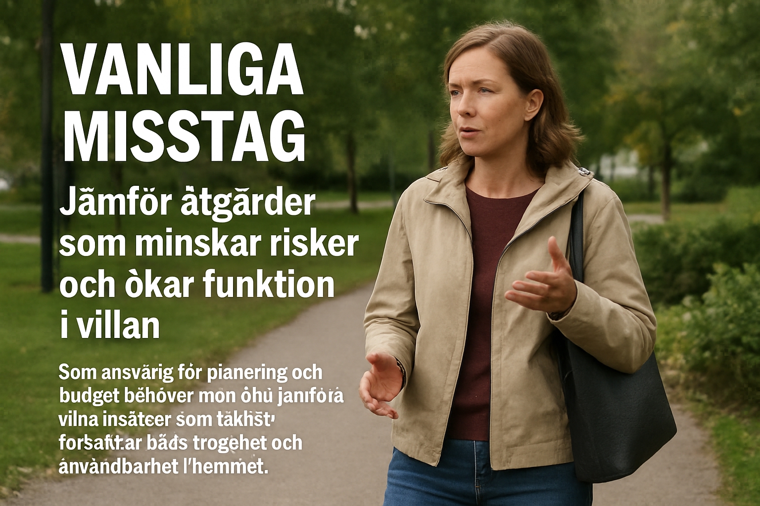 Jämför åtgärder som minskar risker och ökar funktion i villan